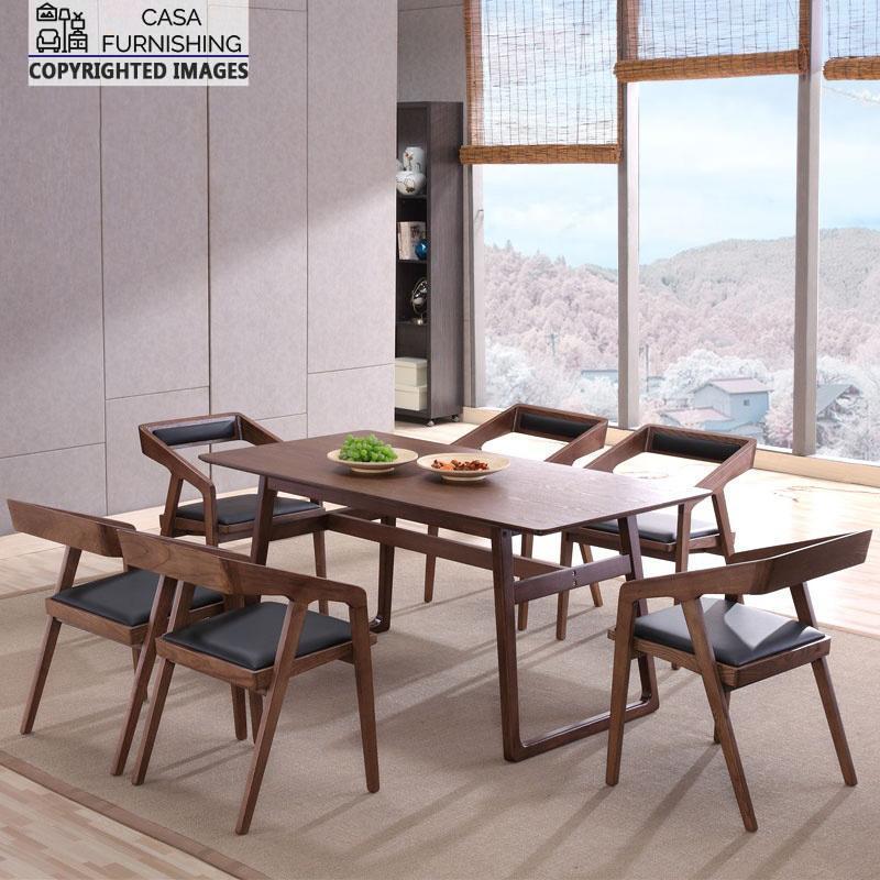 Solid Wood Dining Table Set | Wooden Dining Table and Chair | Casa