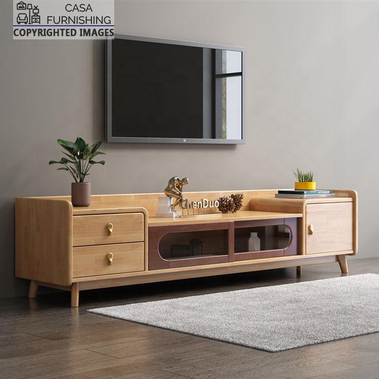 Solid Wood TV Unit Modern Design Casa Furnishing