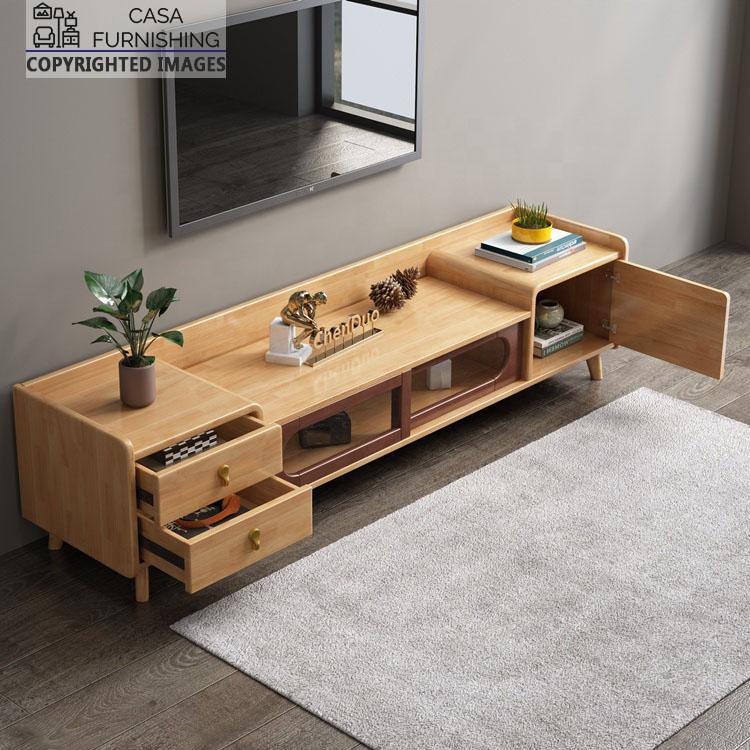 Solid Wood TV Unit Modern Design Casa Furnishing