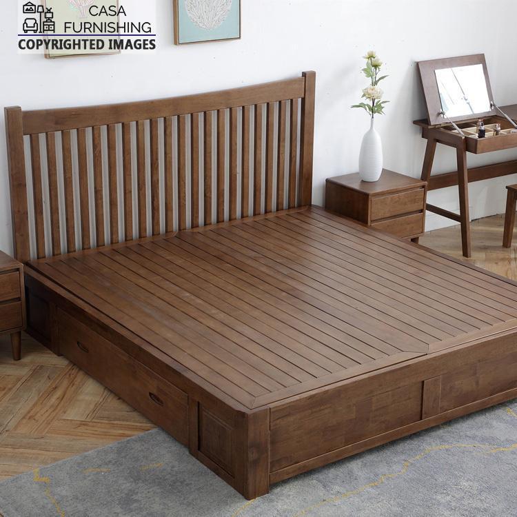 Wooden King/Queen Size Bed with Storage Lakdi Ka Bed Casa Furnishing
