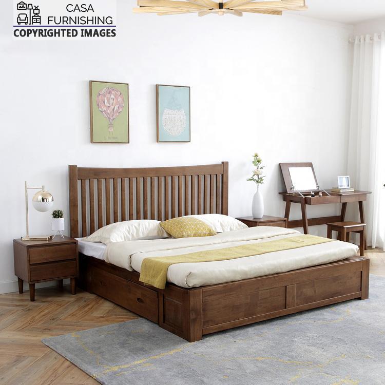 Wooden King/Queen Size Bed with Storage Lakdi Ka Bed Casa Furnishing