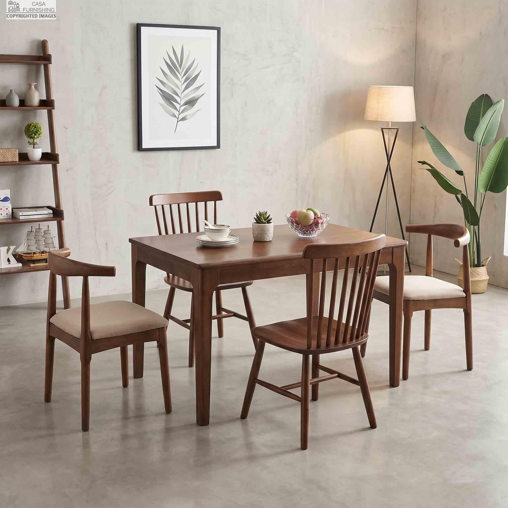 Contemporary Wooden 4 Seater Dining Table for Living Room
