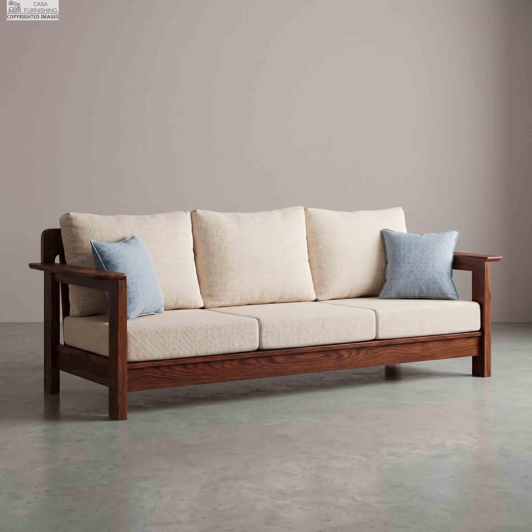Premium Sheesham Wood 3 Seater Sofa for Living Room