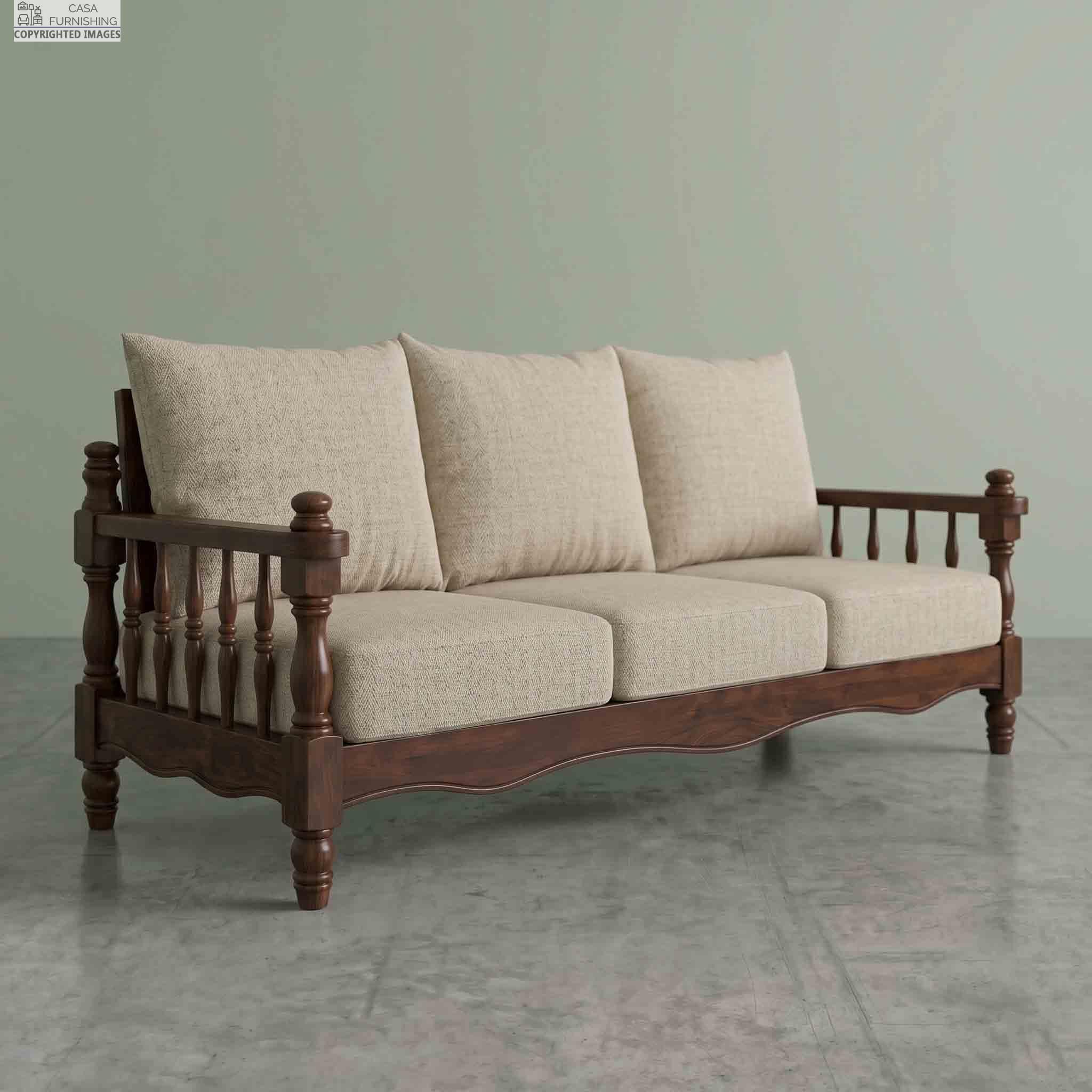 Classic-3-Seater-Sheesham-Wood-Sofa-Set-With-Comfortable-Cushions-Perspective-View