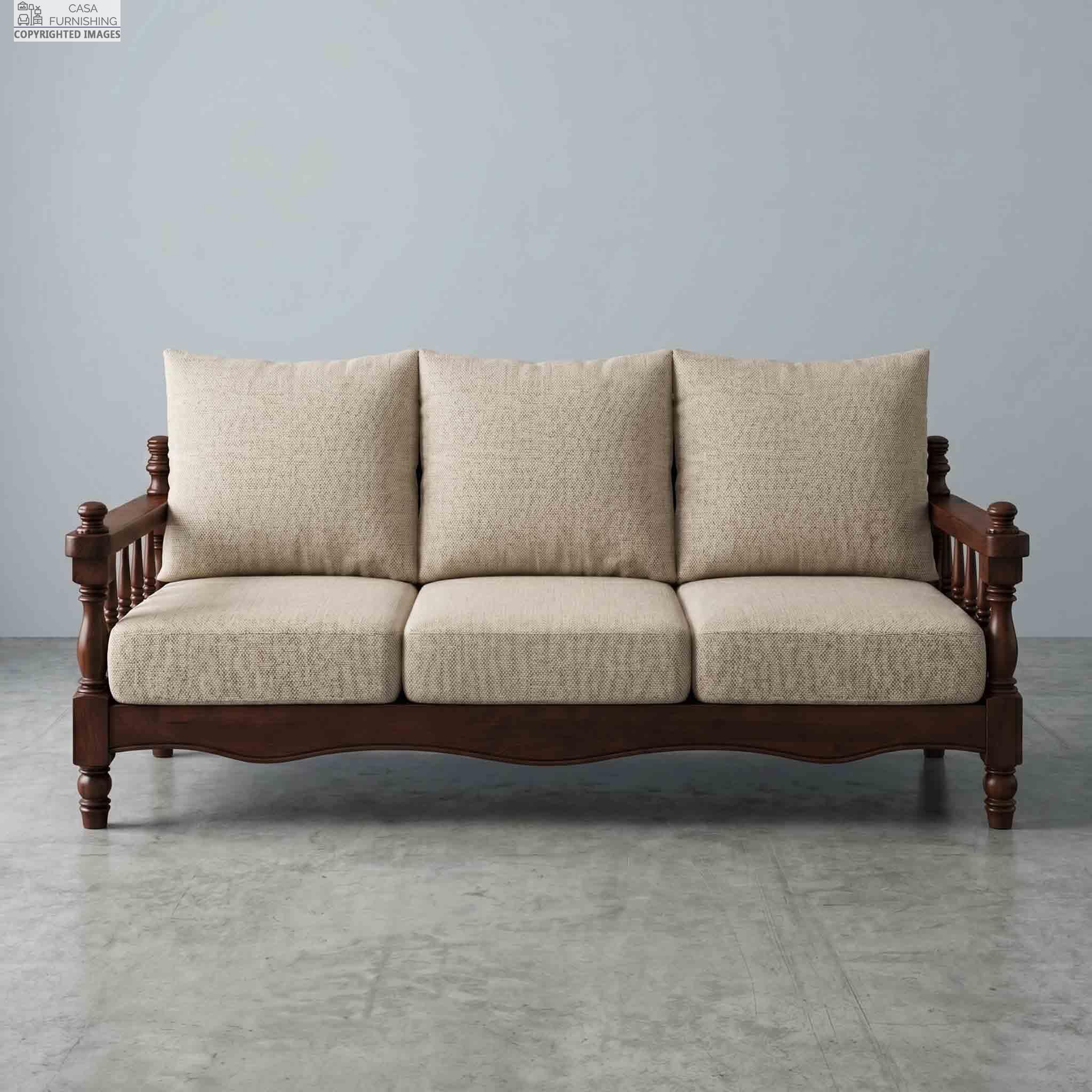 Premium-Sheesham-Wood-3-Seater-Sofa-With-Divided-Cushions-For-Living-Room-Front-View
