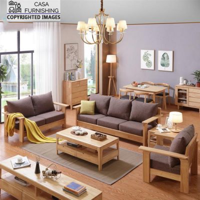 Simple designer wooden sofa set design