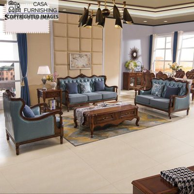 Royal Leather Sofa Set Design for Living Room