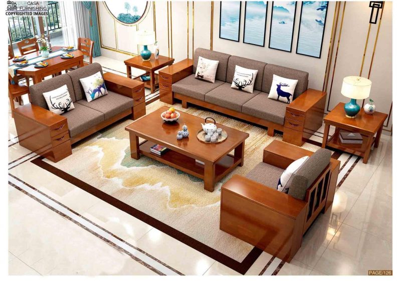 Wooden Sofa Set Design Indian Style