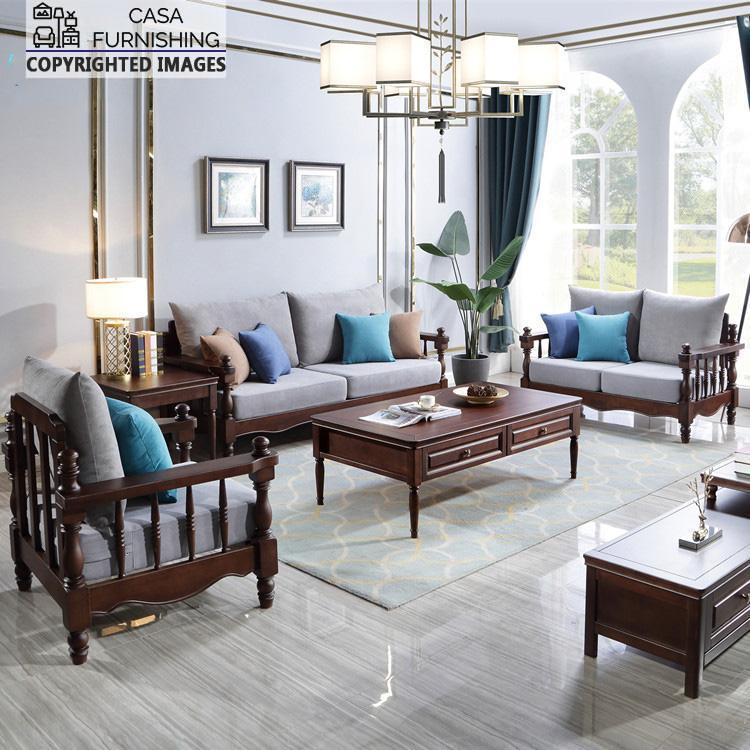 Latest contemporary wooden sofa set design made up of solid sheesham wood