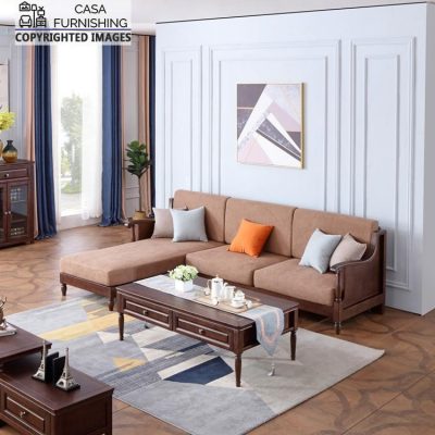 Handmade Wooden L Shape Sofa Set Design