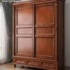 wooden sliding wardrobe with traditional design