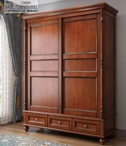 wooden sliding wardrobe with traditional design