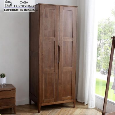 Two Door Wardrobe Wood Almirah in Bedroom Casa Furnishing