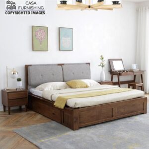 Storage Bed | Wooden Upholstered Bed Design | Sheesham Wood