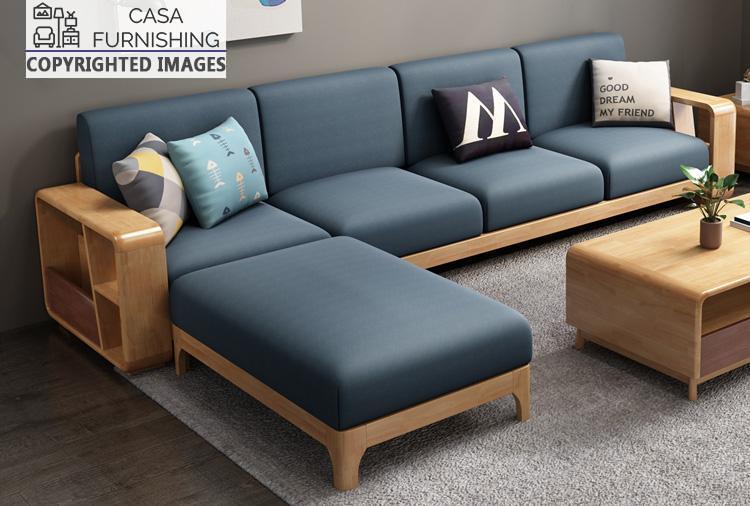 L Shape Sofa | Modern Sofa Set Design | Sheesham Wood | Casa Furnishing
