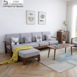 L Type Sofa | Simple Wooden Sofa Set | Sheesham Wood