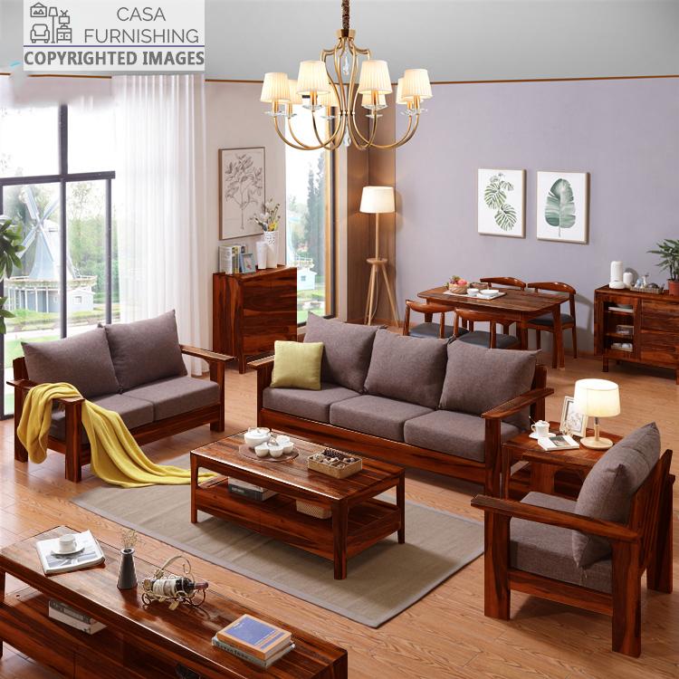 Wooden sofa set shop for living room