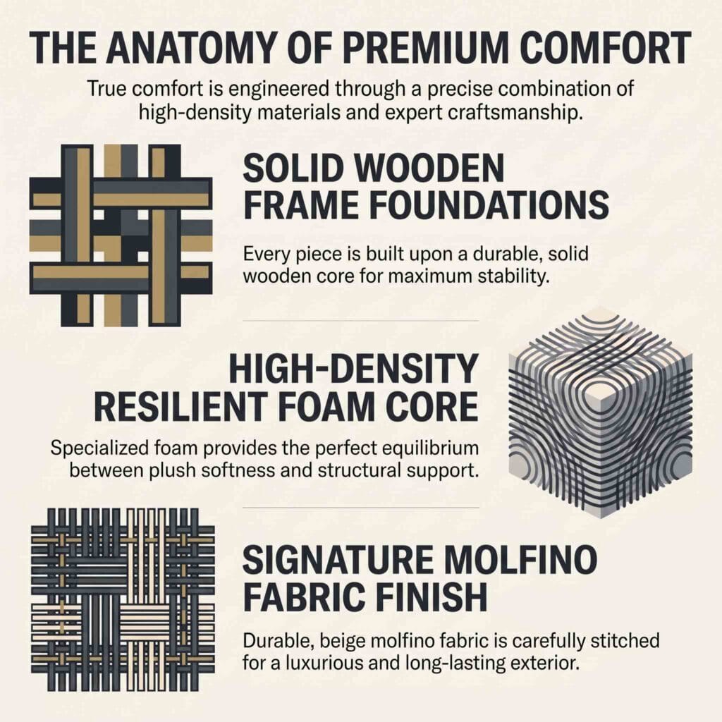 Infographic of premium fabric used by Casa